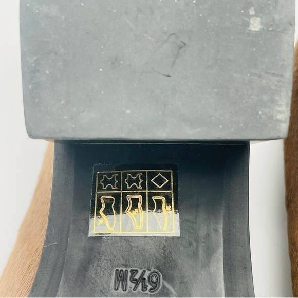 HOPP Made in Italy Leather Bare Loafer Toffee Calf Hair, SZ 6.5 - Picture 13 of 15